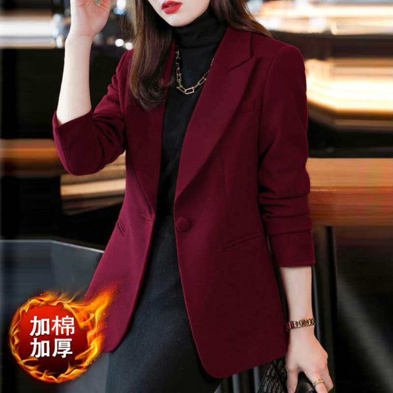 Burgundy Blazer for Women, Autumn and Winter 2023 New Style, High-End, Elegant, Casual, Plus Size Women's Suit Jacket Burgundy Blazer for Women, Autumn and Winter 2023 New Style, High-End, Elegant, Casual, Plus Size Women's Suit Jacket