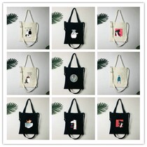 New simple fashion harbor style ins canvas bag female shoulder bag big chic shopping bag shoulder student tote bag