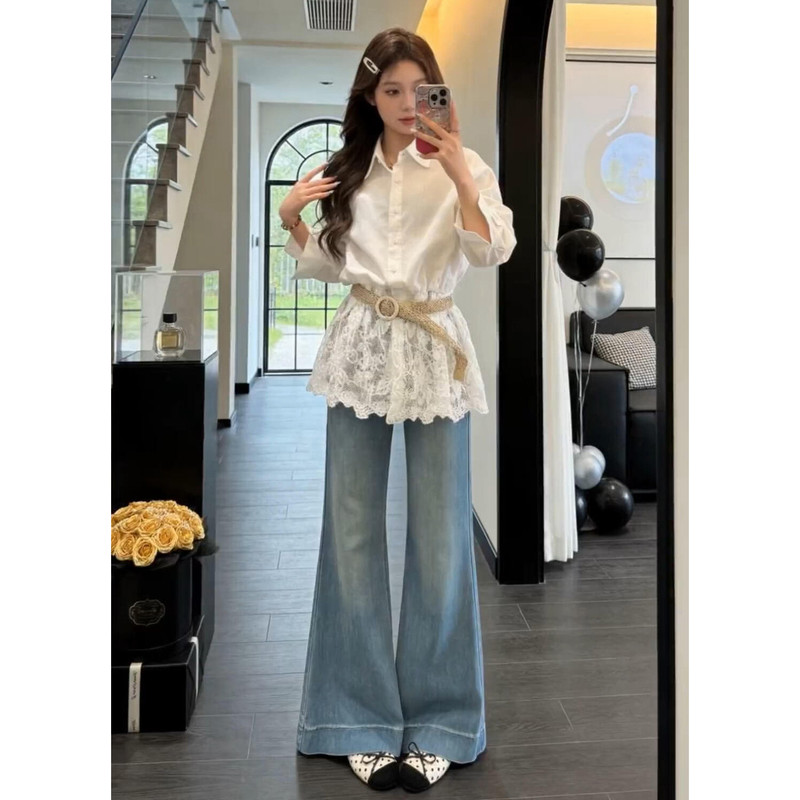 Unique and Beautiful White Lace Long-Sleeved Shirt for Women 2026 New Spring Fashion French Design Sun Protection Top for Summer