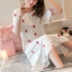 Váy ngủ nữ mùa hè Hàn Quốc sinh viên tươi ngọt ngào và đáng yêu Bộ đồ ngủ dâu tây modal cotton dài mặc nhà dịch vụ đầm mặc ở nhà