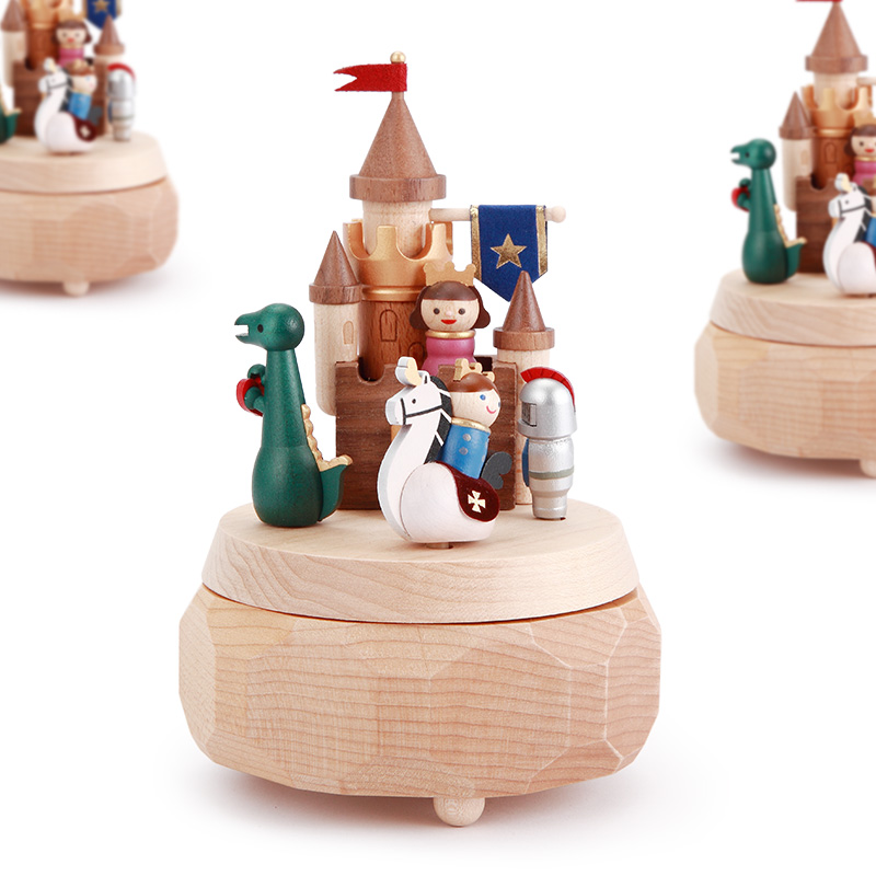 Jeancard wooden music box music box music box to send girls children birthday Christmas gift creative spinning castle