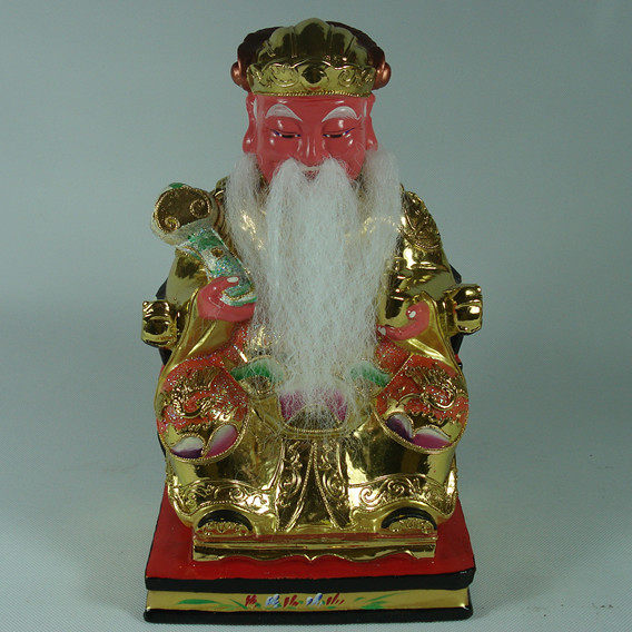 Buddhist supplies Buddha statues Buddha woodcut incense camphor wood paste gold wood carving 10-inch Land Gongfu Dezheng God