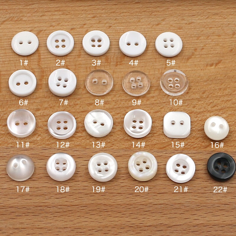 White Round Shirt Buttons for Women, Versatile Resin Transparent Buttons for Shirts, Chiffon Blouses, Small Inner Buttons