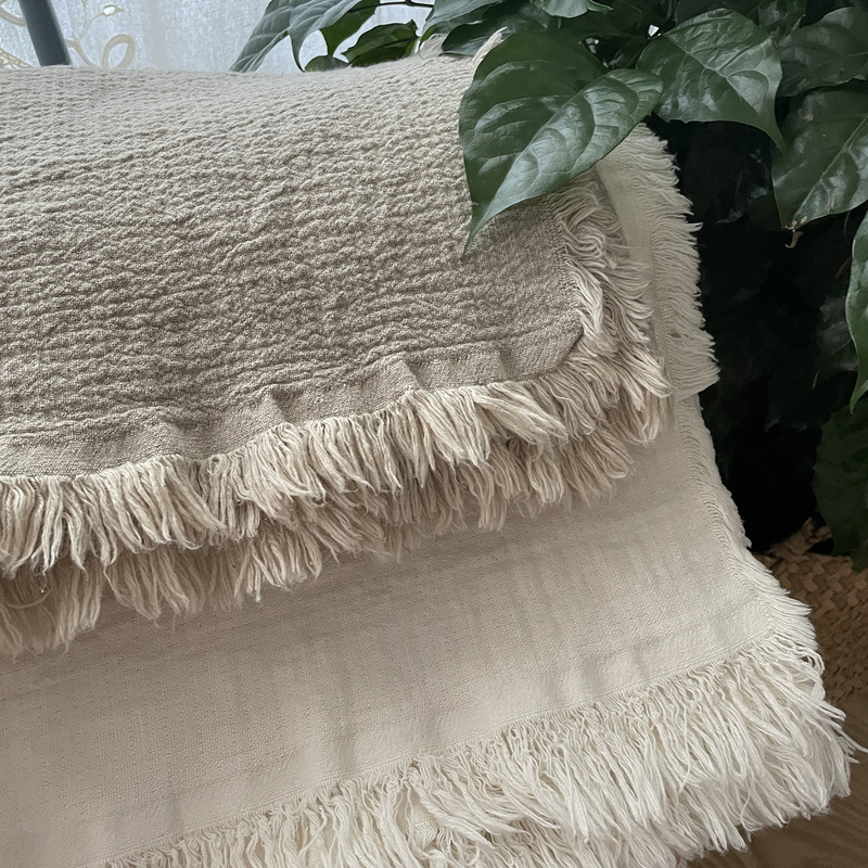 Foreign Trade 100% Pure Linen Casual Blanket Bed Sheet Double-Layer Composite Sofa Cover Towel Multifunctional Linen Color