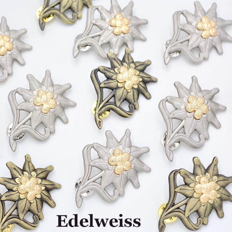Mountain Edelweiss Cap Badge Accessory Brooch Badge