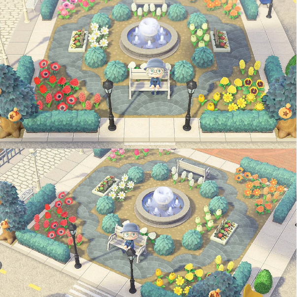 《动物森友会》中独具魅力的喷泉广场：如何轻松布置48件完美景观