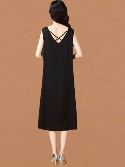 桑蚕丝背心吊带长裙女内搭夏季2025新款中长款真丝打底无袖连衣裙