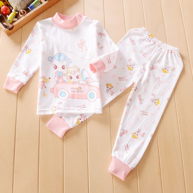 Quần áo trẻ em đồ lót trẻ em thiết lập phim hoạt hình mùa xuân và mùa thu bé gái đồ ngủ trẻ sơ sinh mùa thu quần phù hợp đồ bộ cho bé gái