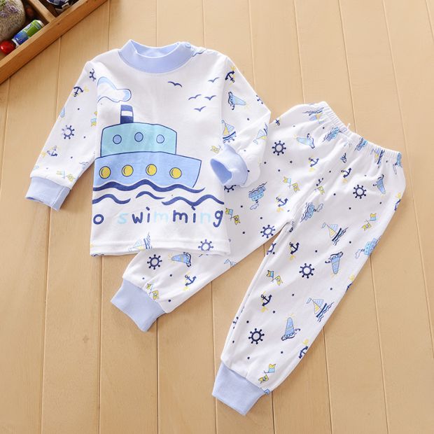 Quần áo trẻ em đồ lót trẻ em thiết lập phim hoạt hình mùa xuân và mùa thu bé gái đồ ngủ trẻ sơ sinh mùa thu quần phù hợp đồ bộ cho bé gái