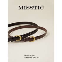 (MT) Retro Texture Niche Design Homemade Saddle Buckle Modeling Leather Crocodile Pattern Belt Art Belt