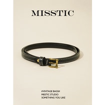 (MT) Exclusive customization Niche French high-quality cowhide retro pin buckle belt simple all-match belt womens new