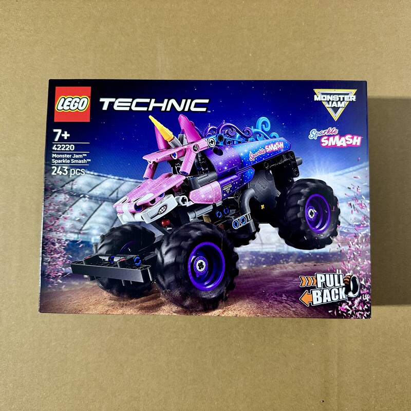 Lego 42220 Monster Truck Sparkle Smash Pull-Back Vehicle Mechanical Set Building Blocks Toy New Product