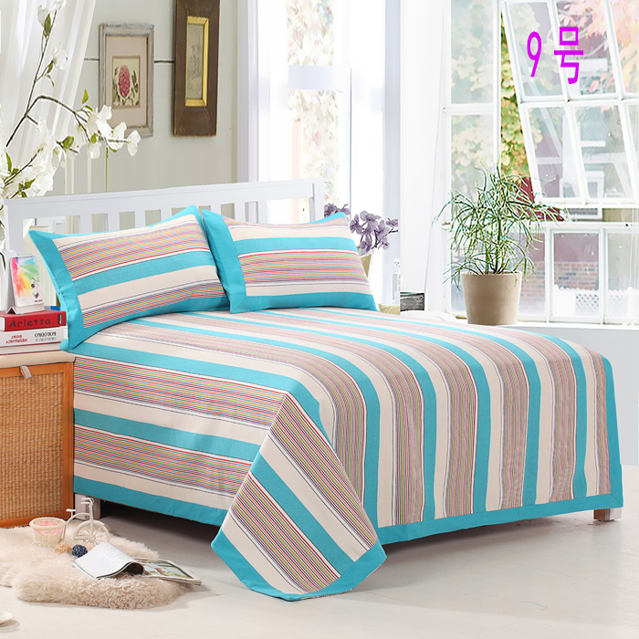 Cũ tấm vải thô dày mat ba mảnh kẻ sọc sọc toàn bộ đoạn NĂM hợp tác chăn bốn mùa - Thảm mùa hè giá chiếu trúc 1m6