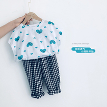 Special) Korean childrens fresh little love mesh soft short sleeve cool vest