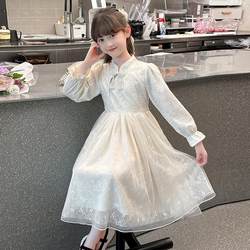 Girl Dress Autumn 2025 New arrival kids Chinese Style Western Style Spring & Fall Girl's New Chinese Style cheongsam Princess Dress