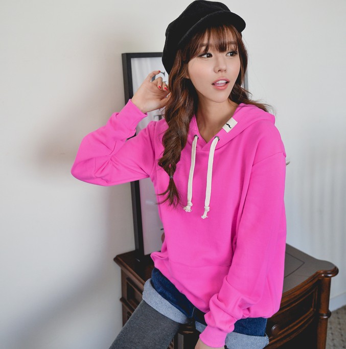 Spot South Korea Dongdaemun women's Korean version cotton hooded sweatshirt loose casual pullover casual top hoodie