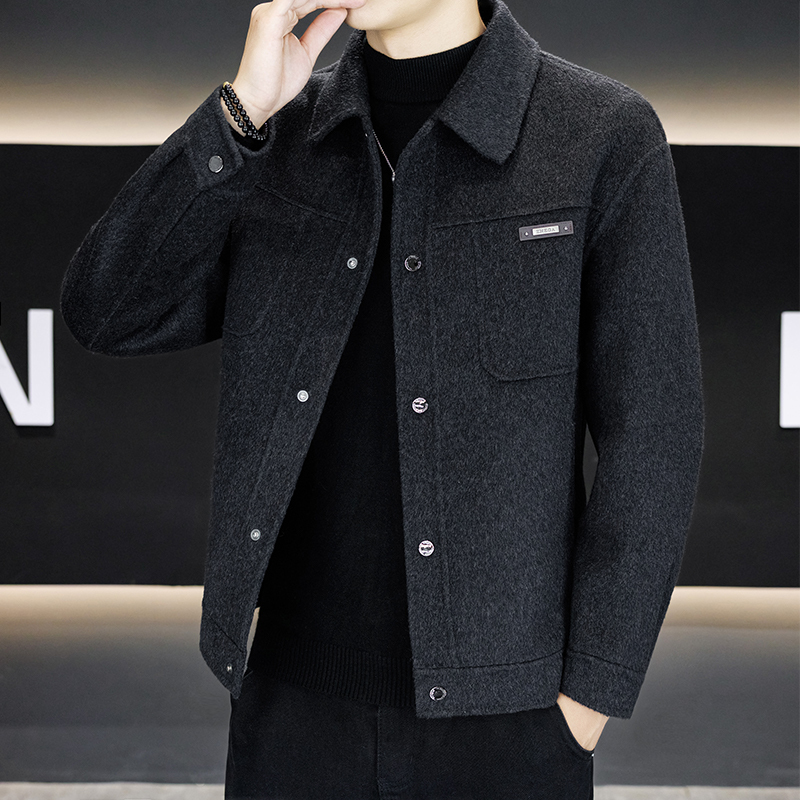 Woodpecker High-End Wool Coat Men's Short Style 2026 Autumn and Winter New Cashmere Coat Double-Sided Woolen Jacket Men's Clothing Woodpecker High-End Wool Coat Men's Short Style 2026 Autumn and Winter New Cashmere Coat Double-Sided Woolen Jacket Men's Clothing