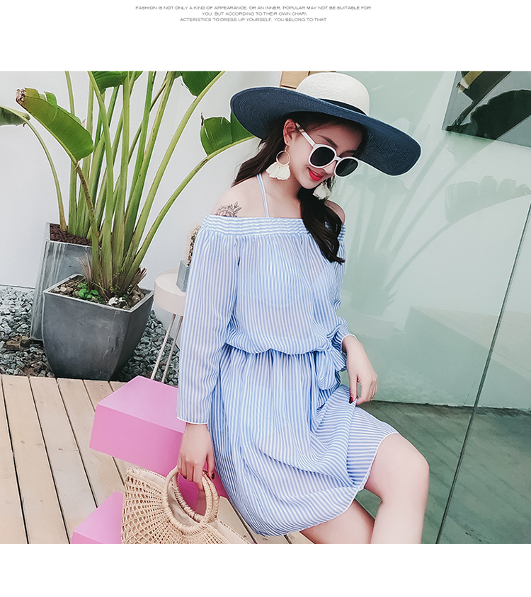 Áo tắm nữ ba mảnh Hàn Quốc mùa xuân nóng bỏng nhỏ nước hoa bikini che bụng chia đôi gợi cảm đi biển. - Vài đồ bơi 	đồ đôi đi biển màu xanh