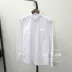Yu Wenle cotton trắng áo sơ mi nam vải cotton màu xám cơ sở màu xám oxford tay áo dài áo sơ mi nam sọc Áo