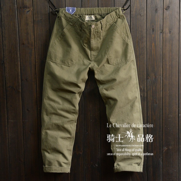 Thắt lưng bán thun nặng thẳng thẳng dụng cụ thường xuyên quần nam ống rộng twill Ami pocket Túi retro của Mỹ shop đồ nam