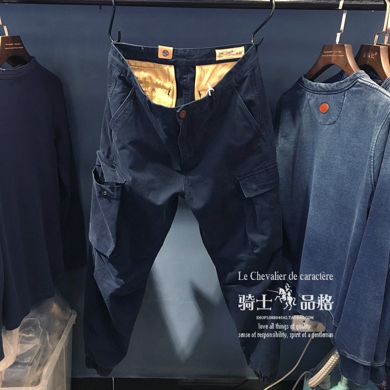 Túi lớn Mỹ nặng dụng cụ thường xuyên đóng quần thủy triều nam Ami 咔叽 thời trang chân cũ quần dày mùa thu quần baggy nam