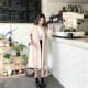 Mùa thu đông phiên bản mới của Hàn Quốc thời trang áo len dài tay đơn giản, áo len cổ lọ màu đơn sắc trong phần dài của áo gió nữ triều áo khoác gió nữ