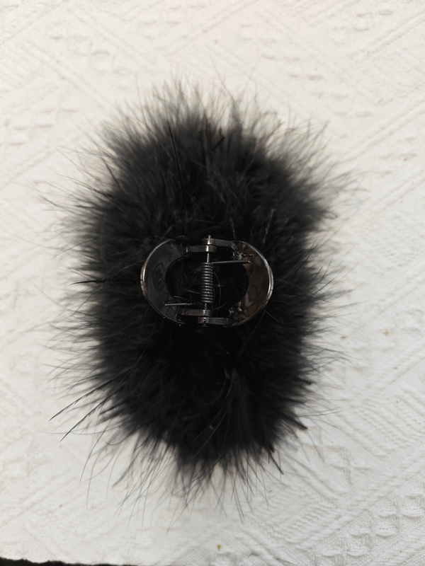 Pure Desire ins Ostrich Feather Hair Clip for Updo, Back of Head Hair Clip, Shark Clip, Super Fairy-Like High-End Hair Accessory