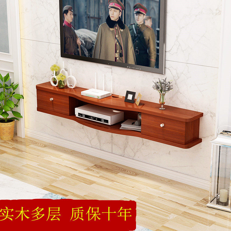 Set-top box background wall shelf Modern simple European wall-mounted TV cabinet Living room bedroom wall shelf storage