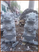 60cm80cm blue stone lion a pair of gates town house feng shui cemetery stone lion stone carving ornaments