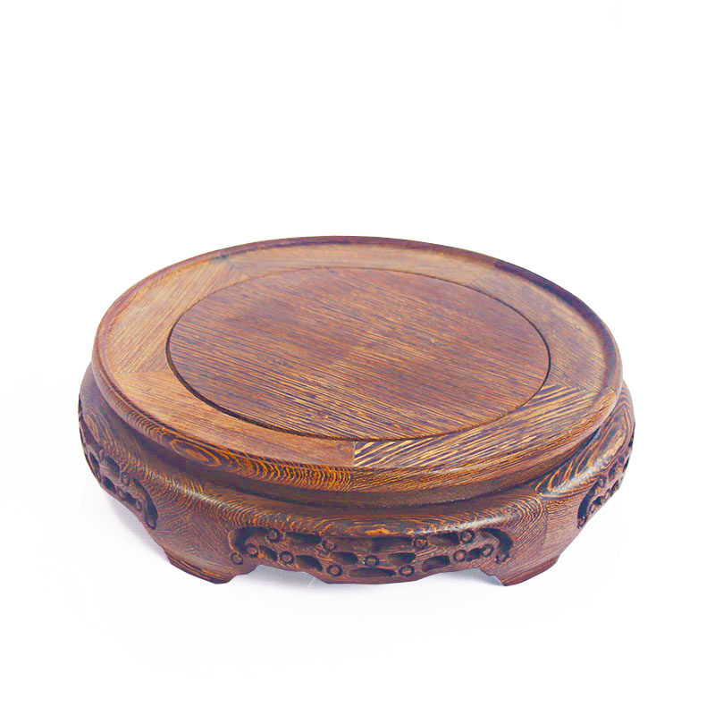 Round Chicken Wings Wooded Base Teapot teapot Fish Vase Flower vase Flower Vase Flower Pot solid wood Rack Pendulum bottom seat