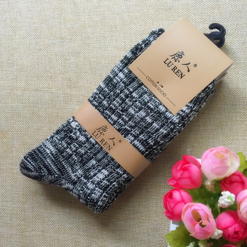 Vớ hươu nam mùa thu và mùa đông dày cotton vớ nam ống vớ retro tre cotton vớ nam ấm vớ đầy đủ 10 đôi tất cotton nam đẹp