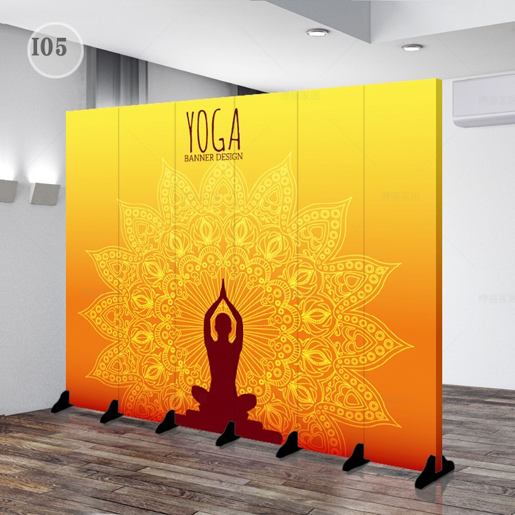 Phòng tập yoga dành riêng cho phòng tập nhảy màn hình gấp màn hình gấp vải màn hình với ròng rọc có thể đẩy và kéo phân vùng gấp - Màn hình / Cửa sổ vach ngan go