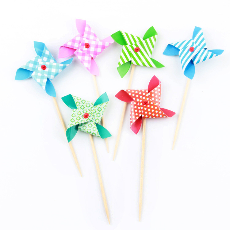 Big windmill cake decoration plug-in rotating windmill birthday cake card children's dessert table dress up 6