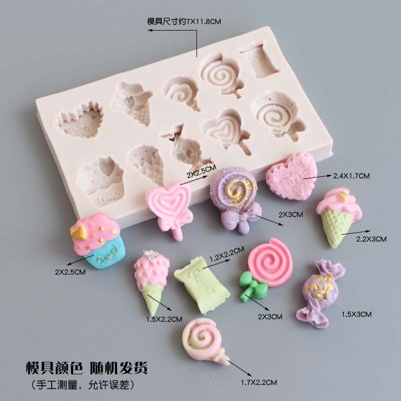 Lollipop Chocolate Baking Silicone Mold Candy Love Ice Cream Cake Decorating Fondant Silicone Mold