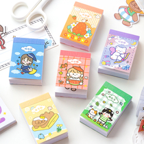 Cute handbook sticker set with a cartoon creative girl heart account sticker decorated with a small pattern set of portable retro handbook material paper small patch paper insin stickers