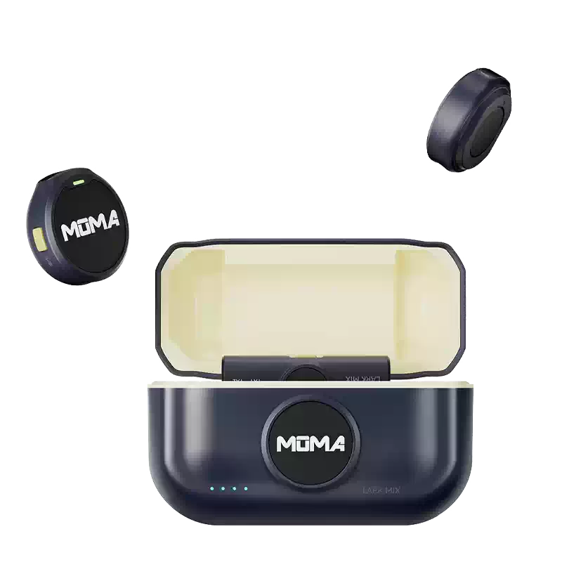 美品MOMA マイク猛玛 Lark MIX纽扣无线领夹式麦克风收音录音直播猛犸 MOMA猛玛Lark MIX无线领夹麦克风直播降噪收音麦克风双人收音一拖二适用