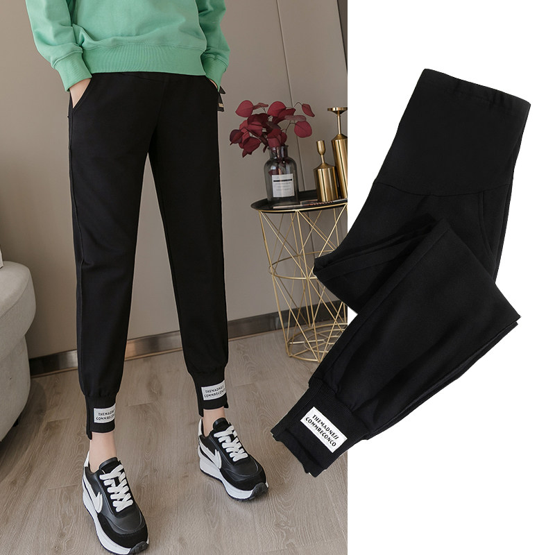Online Red Pregnant Woman Pants Spring Fall Outside Wearing Thin Style Fashion Casual Inner Lap Pants Sports Long Pants Tide Code Spring Dress Spring Summer