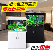 Aquatic grass ecological fish tank aquarium eco-view ultra white high-definition glass fish tank real water view tropical gold fish tank