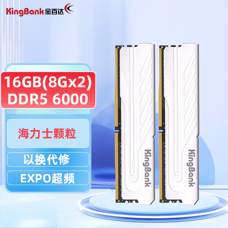 Jinbaida DDR5 16G 32G 16G Set 6000 6800 Desktop Computer Memory RGB Light Bar Hynix