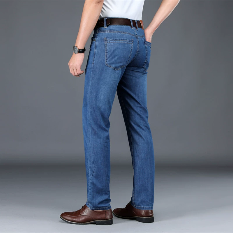 JEEP nam hàng đầu quần jean jeep đích thực 2019 ngày lụa mỏng phần nam thẳng quần denim cỡ lớn - Quần jean