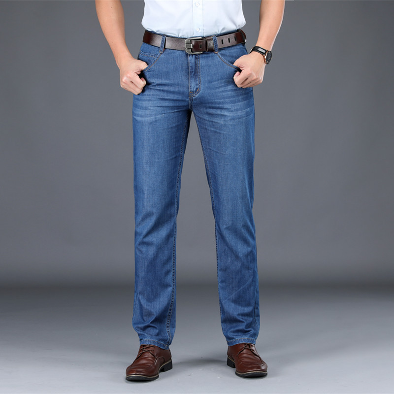 JEEP nam hàng đầu quần jean jeep đích thực 2019 ngày lụa mỏng phần nam thẳng quần denim cỡ lớn - Quần jean quần jean nam hàng hiệu