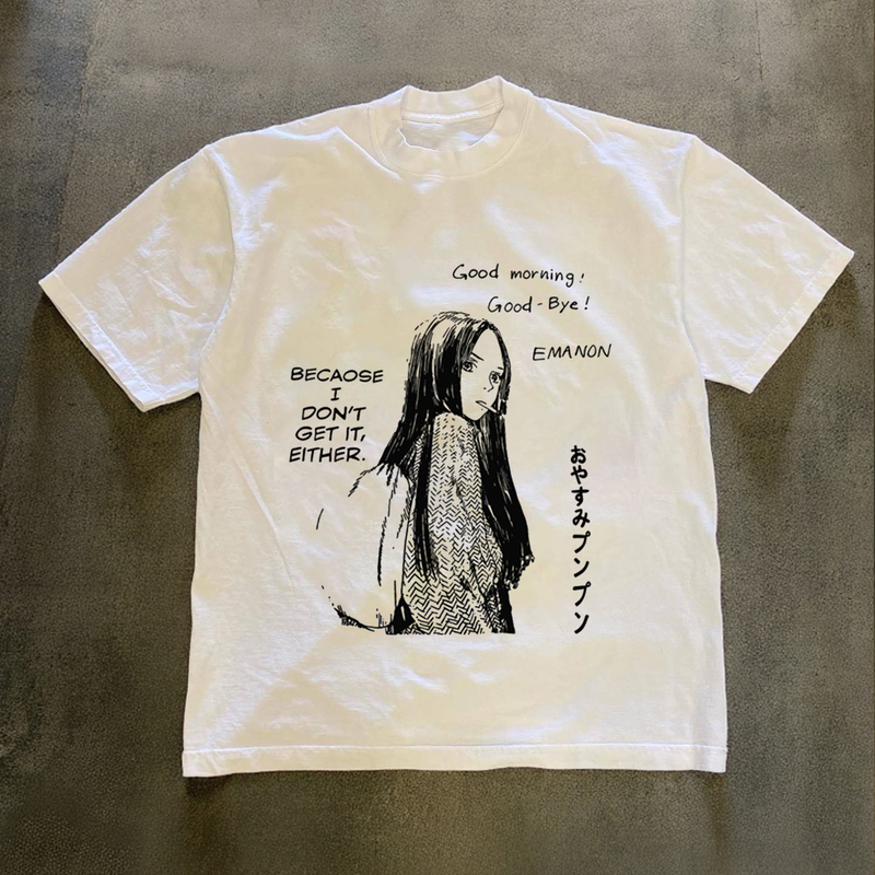 Make Money and Do Charity! American-Style Trendy Retro Anime Print Short-Sleeve T-Shirt for Women and Couples, Loose Summer Top for Men Make Money and Do Charity! American-Style Trendy Retro Anime Print Short-Sleeve T-Shirt for Women and Couples, Loose Summer Top for Men