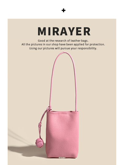 MIRAYER 女式真皮手机包2025新款韩版竖款牛皮时尚迷你斜挎小包包