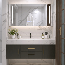 Nordic intelligent bathroom cabinet combination modern simple marble wash face wash basin pool wash basin toilet