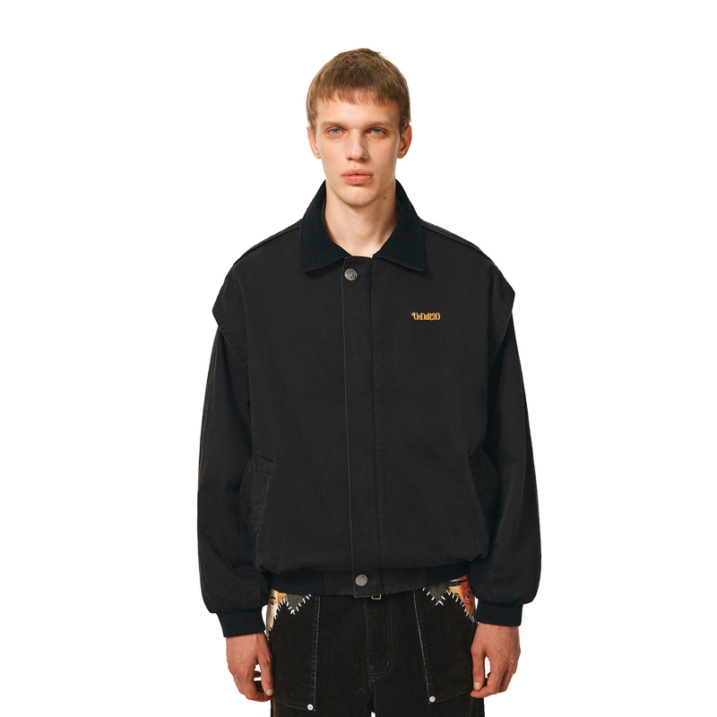 Under20 Michael Jackson Mole Leather Jacket Men's Autumn Black Vintage Loose Short Workwear Jacket