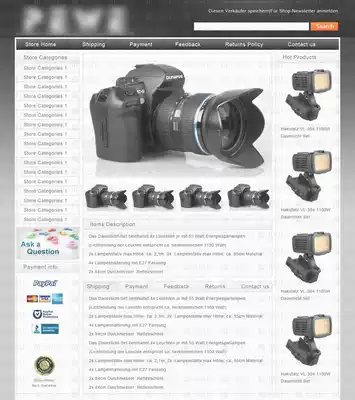 Customized ebay shop decoration description template compatible with computer and mobile phone