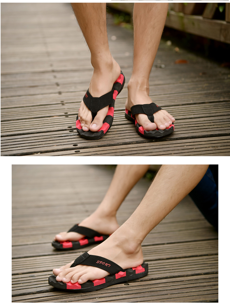 Mùa hè flip-flops dép của nam giới các cặp vợ chồng dép dày dưới pin hỗ trợ giày clips kéo non-slip chịu mài mòn massage triều cá tính