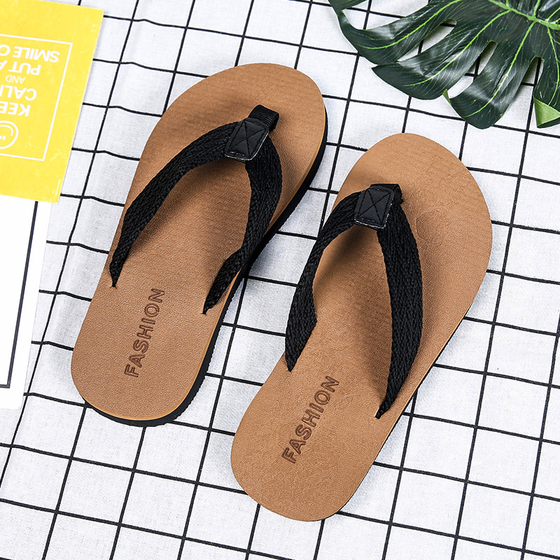 Mùa hè mùa hè triều flip flops của nam giới dép nam dép không trượt đáy mềm ngoài trời mặc pinch bãi biển mát kéo giày