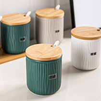 Ink Nordic seasoning tank seasoning box combination set kitchen household seasoning box seasoning tank ceramic monosodium glutamate salt jar