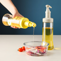 Ink color non-hanging oil Glass oil pot oil bottle oil tank kitchen household large capacity soy sauce bottle vinegar pot seasoning set